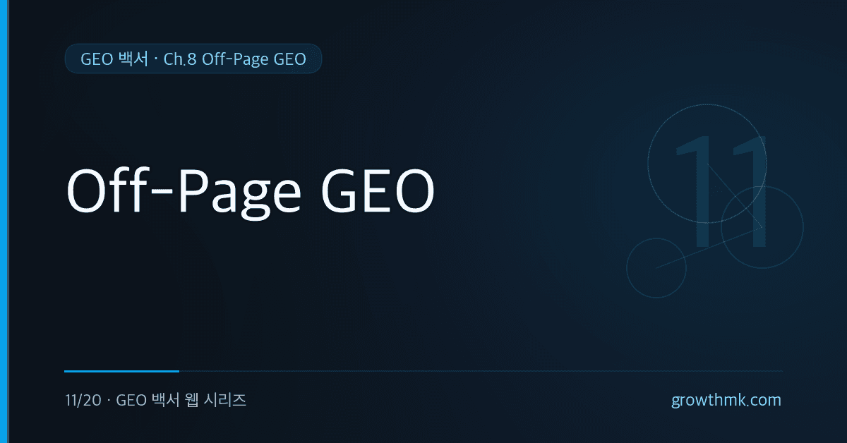 외부 미디어와 제3자 출처가 AI 인용에 미치는 영향을 설명하는 Off-Page GEO 백서 글 썸네일