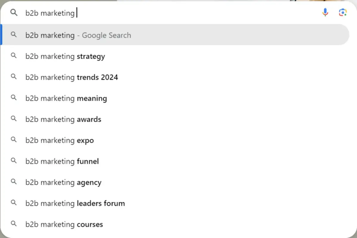 Primary Keywords Autocomplete Suggestions