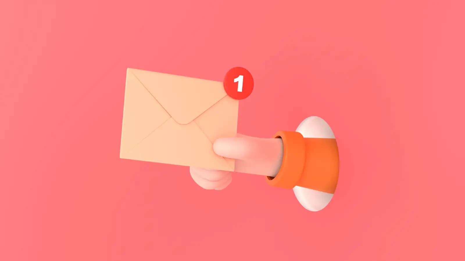 Hand hold an envelope of sending notification icon with e-mail message.